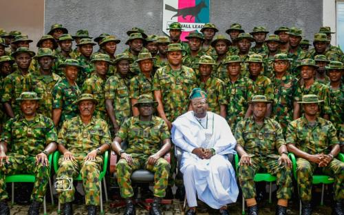 Ajadi celebrates promotion of over sixty (60) soldiers from private ranks to Warrant Officers at the 174 Battalion of the Nigeria Army at Odogunyan, Lagos.