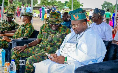 Ajadi celebrates promotion of over sixty (60) soldiers from private ranks to Warrant Officers at the 174 Battalion of the Nigeria Army at Odogunyan, Lagos.